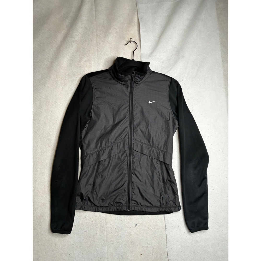 Nike Tennis Therma-FIT Womens Jacket Black Grey Full Zip 480814-010 Small
